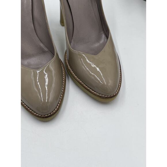 Gucci Beige Nude Vernice Diamond Nude Patent Leather Heels Pumps Rubber US Sz 9 - Picture 2 of 16